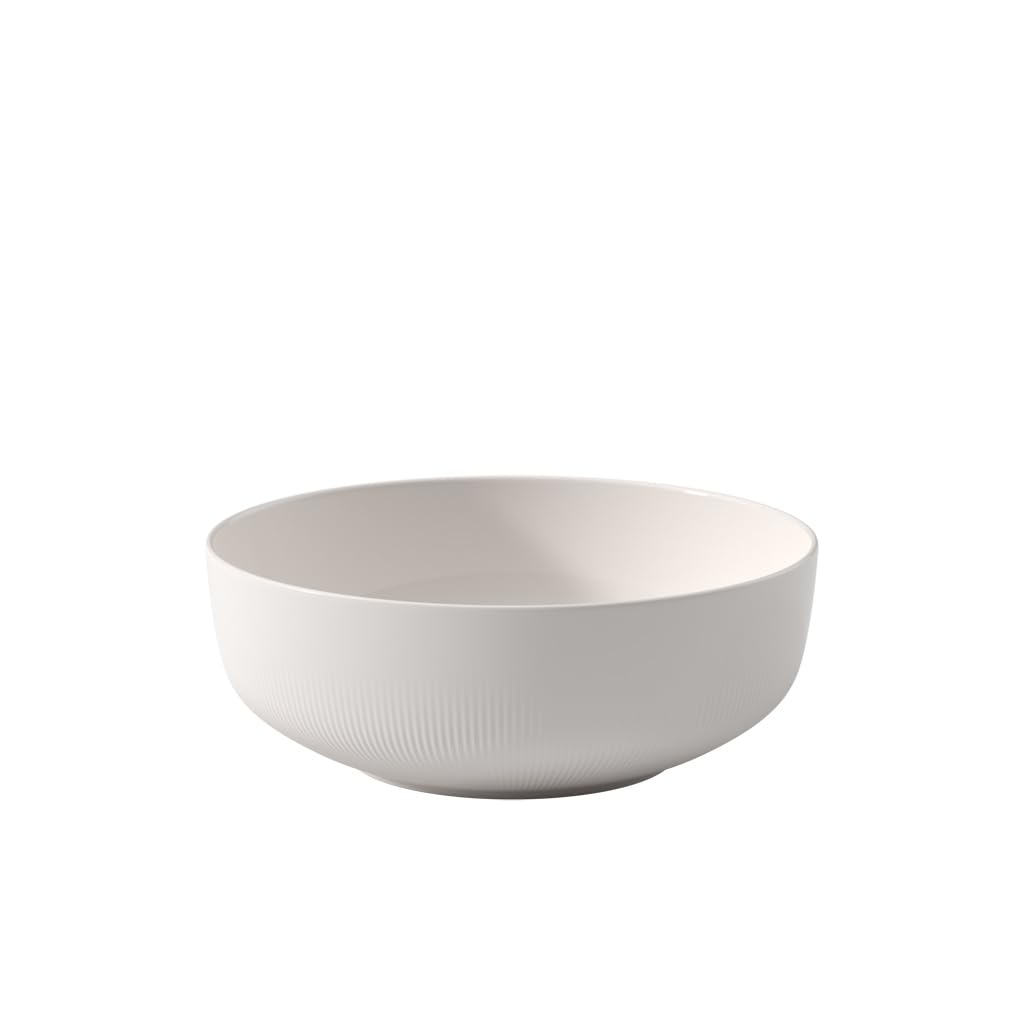 Villeroy & Boch Afina Gourmet Medium Serving Bowl, Premium Porcelain, Made in Germany, Dishwasher and Microwave Safe, 9.5 x 9.5x 3.5 in, Stackable, White