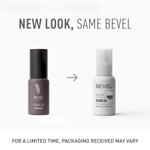 Bevel Beard Oil for Men - Moisturizing Beard Oil with Jojoba Oil and Argan Oil, Adds Shine and Helps Prevent Dryness, Frizz and Breakage, 1 Oz (Packaging May Vary)