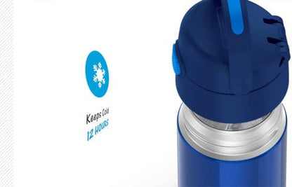 THERMOS FUNTAINER Water Bottle with Straw - 12 Ounce - Kids Stainless Steel Vacuum Insulated Water Bottle with Lid, Butterfly Frenzy