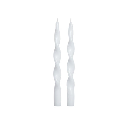 Zodax Lumière Twist Formal Candles 10" Set of 2 (White)