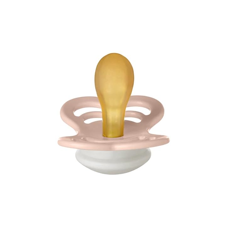 Bibs Supreme Silicone Pacifier for 6+ Months Toddlers 2-Pieces, Size 2, Blush Night/Vanilla Night