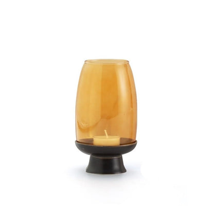 cfycfy987 Candelabra Ceramic Candlestick with Glass Lampshade Household Aromatherapy Candle Holder Tea Room Decoration Candle Sticks Holder