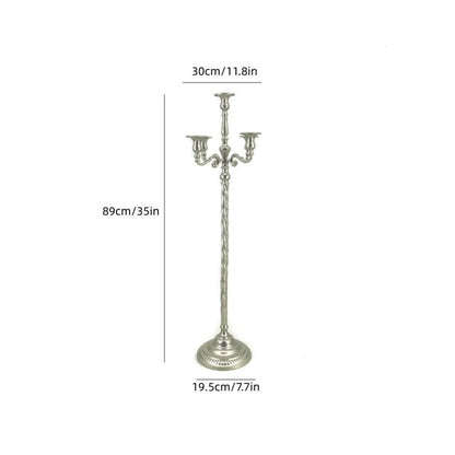 Metal Candelabra for Home Decor, 5-Candle Candle Holders, Gold Candlestick Holders, Tall Candelabras Use in Restaurant, Party and Wedding(Silver,Small)