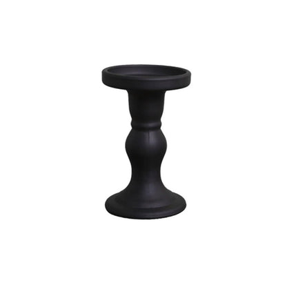 Candlestick Holders Black Candlestick Dining Table Atmosphere Decoration Ornament Candle Holder Candle Holders(Medium)