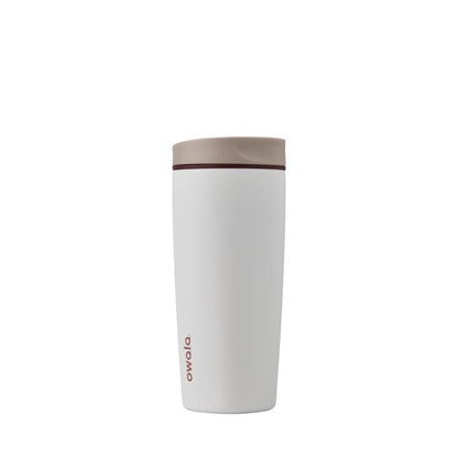 Owala SmoothSip Slider Insulated Stainless Steel Coffee Tumbler, Reusable Iced Coffee Cup, Hot Coffee Travel Mug, BPA Free 20 oz, Vanilla Bean