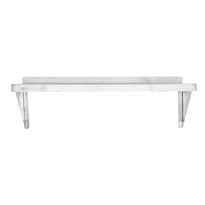 Restaurantware 12 x 36 Inch Heavy-Duty Stainless Steel Wall Shelf - 1 Shelf, Silver, Modern, Industrial, Floating Shelves