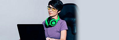 GUNNAR - Premium Gaming and Computer Glasses - Blocks 65% Blue Light - Vayper, Onyx, Amber Tint