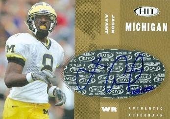 Sports Memorabilia Autograph Warehouse 62244 Jason Avant Autographed Football Card Michigan 2006 Sage Hit Rookie No. A48