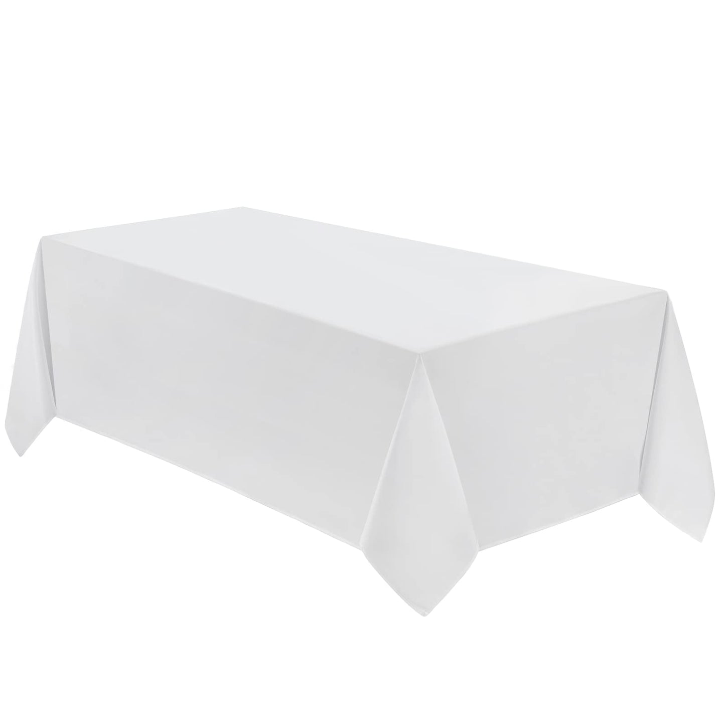 VidaFete 1 Pack Tablecloth 90 * 132inch Rectangle Table Cloth Polyester, Stain Wrinkle Resistant Polyester Dining Table Cover for Kitchen Dinning Party Wedding Tabletop Buffet Decoration(White)