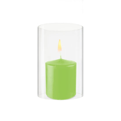 CYS EXCEL 6 PCS (H:6" D:4") Open Ended Clear Glass Hurricane Candleholder Tube Lamp Shade Open Flame Candlestick Holder Chimney Tube Cover Bottomless Cylinder