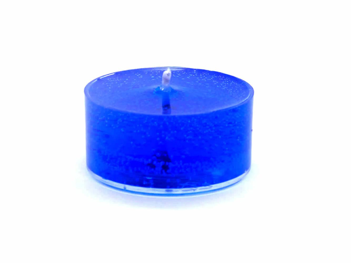 4 Pack Unscented Royal Blue Colored Mineral Oil Based Tea Lights Candles for Weddings Special Events The Gel Candle Company™