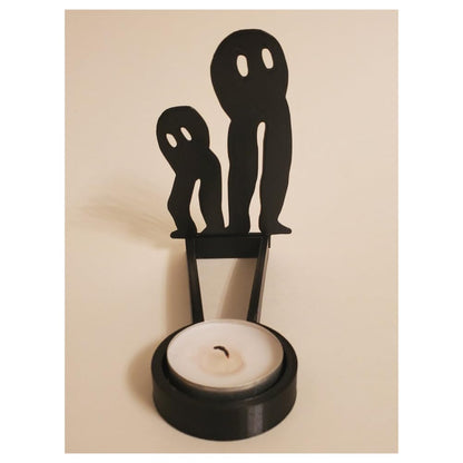 vrsquer Halloween Funny Shadow Stand Candle Holder Table Décor Candle Jars with Witch Skeleton Bat Monster Wolf Cat Pumpkin Table Centerpieces 1pc (color8)