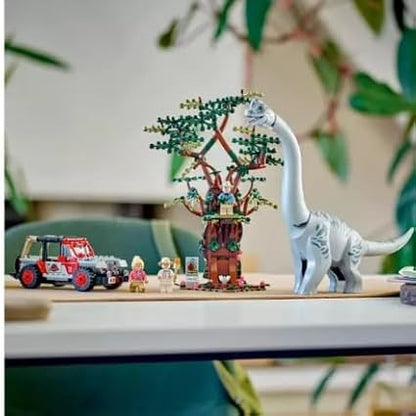 LEGO Jurassic World Brachiosaurus Discovery 76960 Jurassic Park 30th Anniversary Dinosaur Toy Featuring a Large Dinosaur Figure and Brick Built Jeep Wrangler Car Toy Fun Gift Idea for Kids Aged 9+
