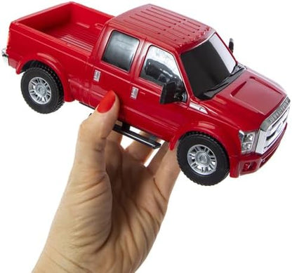 Liberty Imports RC F-350 Super Duty Toy Pickup Truck Officially Licensed Full Function R/C Radio Remote Control Car Genuine 1:28 Scale Vehicle (Red)