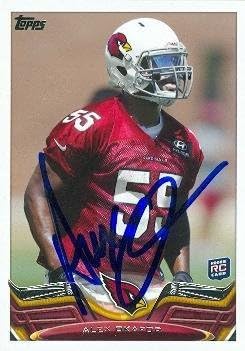 Sports Memorabilia Alex Okafor Autographed Football Card (Arizona Cardinals) 2013 Topps No.88 Rookie