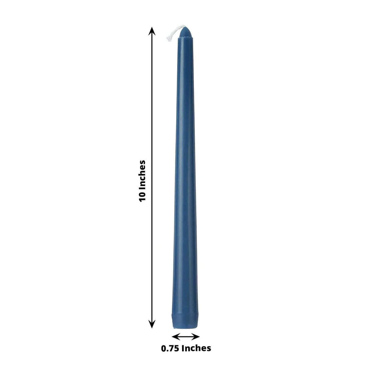 Tableclothsfactory 10" Tall Premium Quality Dripless Unscented Navy Blue Taper Candles Wedding Dinner Candles for Wedding Decoration Set of 12