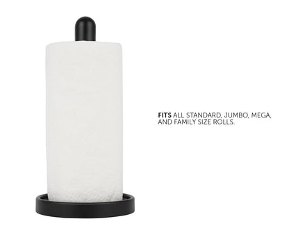 Ivilon Paper Towel Holder Stand - Steady and Easy Tear - Fits All Paper Towel Rolls - Gold Polished