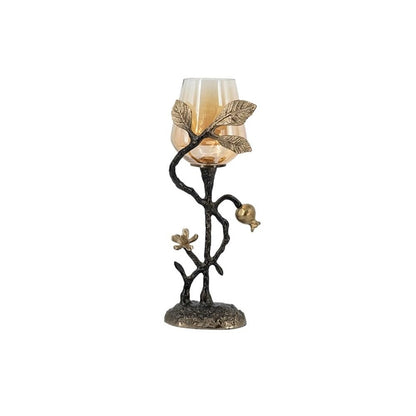 Candlestick Holders Home Creative Candlestick Ornaments Retro Table Decoration Metal Glass Candle Holder Candle Holders(Small)