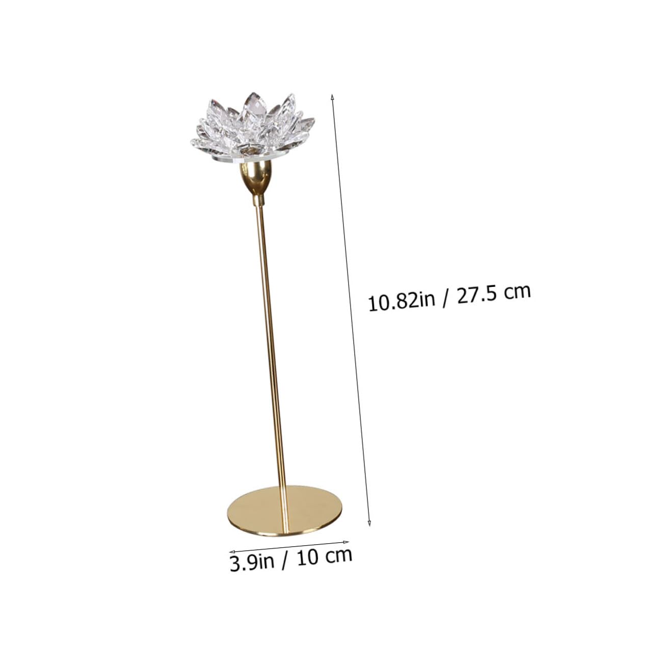 YARNOW Simple Decorative Crystal Lotus Candlestick Holder Small Metal Wedding Candle Stand for Candlelight Dinner Home Décor