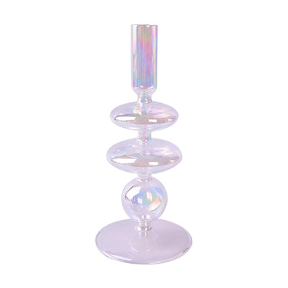 Ayuduots Glass Candlestick Holders, Elegant Glass Taper Candle Holder Centerpieces for Home Ornaments Wedding Party Decorations