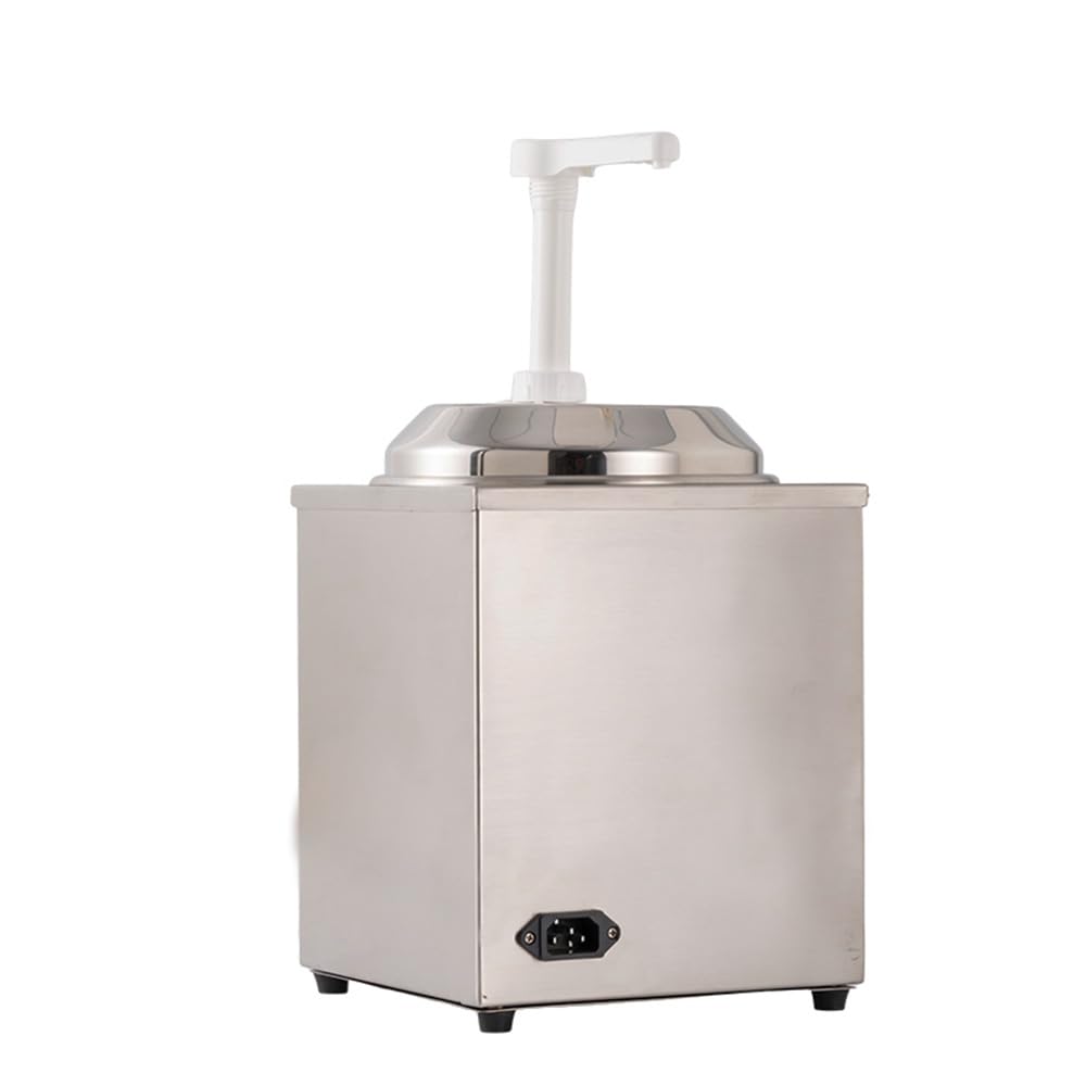 KUKARTARE Stainless Steel Cheese Warmer and Dispenser 2.3L Heated Nacho Cheese Sauce Dispenser Pump with Adjustable Portion Commercial Kitchen Electric Heater