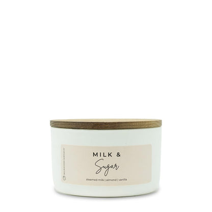 Milkhouse Candle Company Milk & Sugar Soy Candle - Steamed Milk | Almond | Vanilla Scented - 10 oz Signature Statement Candle with Lid, 20+ Hour Burn Time, Made in the USA
