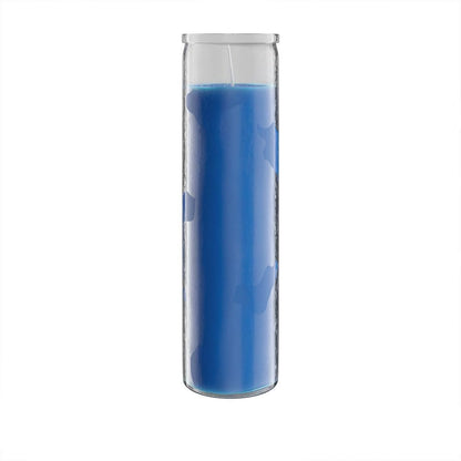 Simply Soson 2x8 inch Blue Devotional Candles in Glass Jar - 1 Piece - 90 Hours – Prayer Candle - Tall Pillar Candles for Religious, Memorials, Party Decor