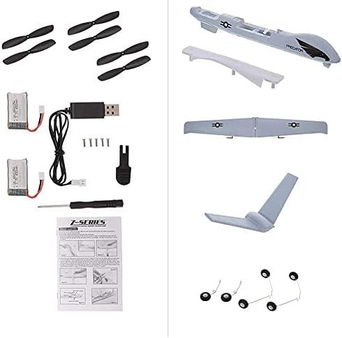 RC Plane Remote Control Airplane - 2.4Ghz 2 Channels DIY RC Predator Aircraft with 3-Axis Gyro for Beginner RC Plane with 2 Batteries Wingspan 660mm