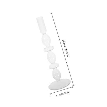 Abaodam Glass Taper Candle Holder Decorative Double Ring Glass Candlestick Stand for Wedding Table Centerpiece Romantic Home Party Décor
