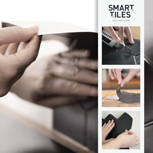 Smart Tiles SMART TILES Peel and Stick Backsplash - 5 Sheets of 11.43'' x 9'' - 3D Adhesive Peel and Stick Tile Backsplash for Kitchen, Bathroom, Wall Tile, Sefrou Green
