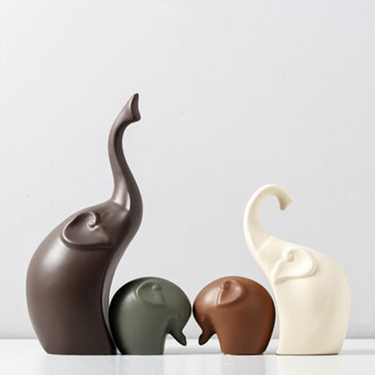 JXCBXJ Ceramic Statue,Family Figurines,Creative Ceramic Decorative,Crafts Ornaments Home Decor,Memorial Gift for Parents,Suitable for Shelf,Bookself