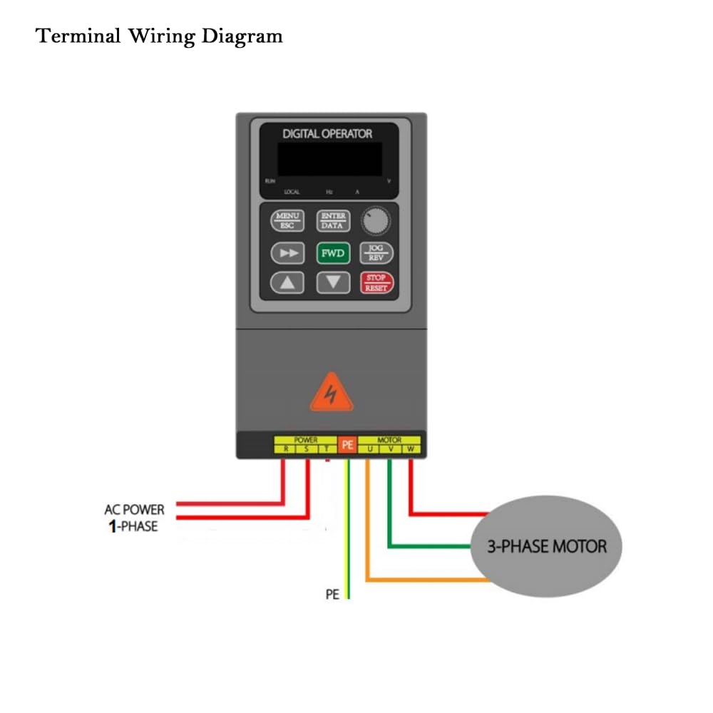 ATO 5hp VFD, 220V Single to Three Phase VFD Variable Frequency Drive, 5hp 3.7 kW VFD 220V-240V Single Phase Input 0-220V 3 Phase Output VFD for AC Motor Speed Control(1-Phase Input, 3-Phase Output)