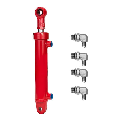 RHKING 2x10 Hydraulic Cylinder 3 Ton Double Acting Welded Hydraulic Cylinder 2" Bore x 10" Stroke with 3/8" JIC 37°(9/16"-18 Thread) Hydraulic End Connectors Maximum Thrust Force 6613lbs