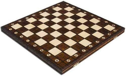 Handmade European Wooden Chess Set with Flowers 16 Inch Board and Hand Carved Chess Pieces
