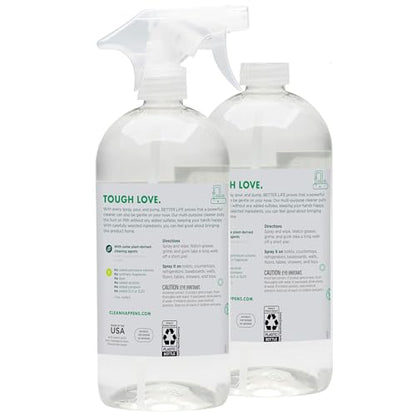 Better Life All Purpose Cleaner - Multipurpose Home and Kitchen Cleaning Spray for Glass, Countertops, Appliances, Upholstery & More - Multi-surface Spray Cleaner - 32oz (Pack of 2) Unscented
