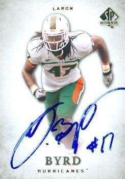 Sports Memorabilia Laron Byrd Autographed Football Card (Miami) 2012 Upper Deck SP No.67 Rookie