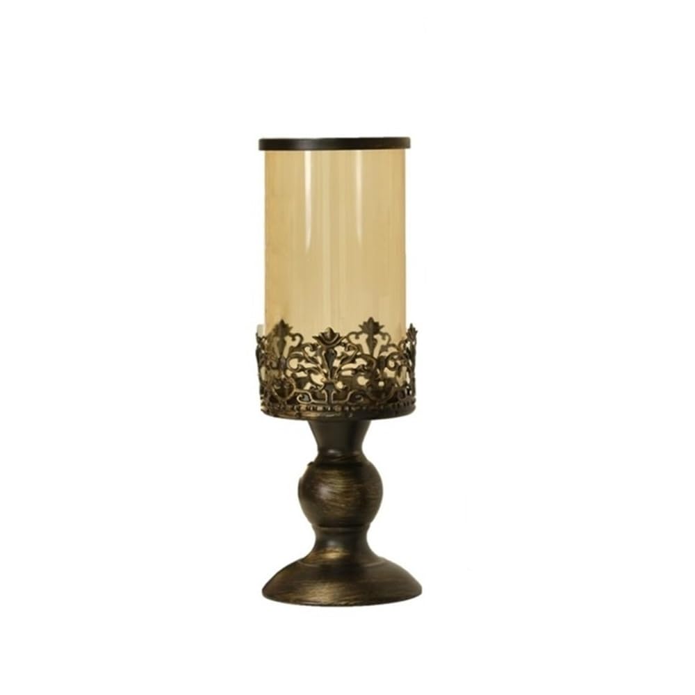 YUHUAWF Candle Holderss Retro Old Candlestick Home Living Room Porch Glass Ornaments Wedding Decoration Candle Holder Decorative Candlestick(Large)