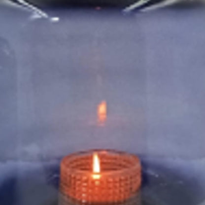 Deco 79 Glass Room Hurricane Lamp Tinted Wide Hurricane Candle Holder with Elevated Base, Table Centerpiece Lamp 7" x 7" x 8", Blue