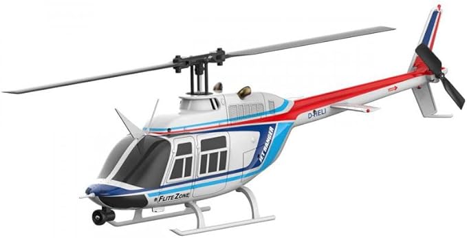 Helidirect FliteZone Jet Ranger Bell 206 100-size 3D Electric Coreless RC Helicopter 6CH RTF with 6-Axis Gyro for Stable Flight &amp 2.4GHz Radio TX - Micro Scale RC for Adult/Beginner/Advanced