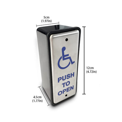 Olideauto Handicapped Push Button for Automatic Door Opener,Single Narrow Wired Stainless Steel Handicap Push Button