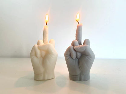 Middle Finger Candle, Homemade soy candle, Hand Fuck Candle, Teen Room Decor Candle, Funny Aeshetic Candle, Hippie Candle (White, PALO SANTO)