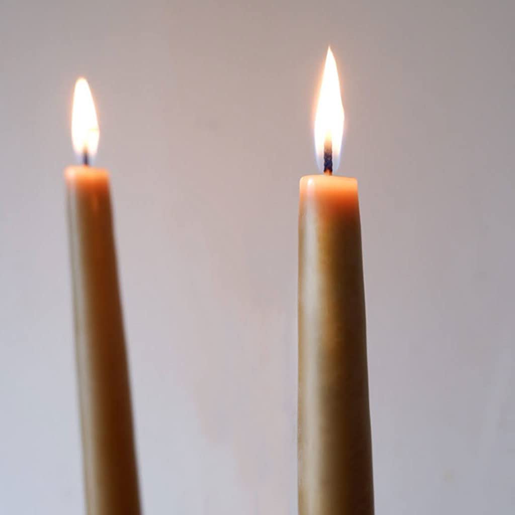 Candlestock Real Bayberry Taper Candle Pair 8 inch - Pure Bayberry and Pure 100% USA Beeswax Blend - Dripless Taper Candle Pair
