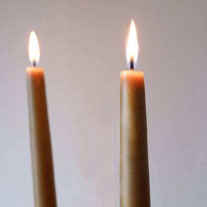 Candlestock Real Bayberry Taper Candle Pair 8 inch - Pure Bayberry and Pure 100% USA Beeswax Blend - Dripless Taper Candle Pair