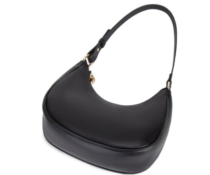 WSRYDJDL Crescent Shoulder Bags for Women Cute Hobo Tote Handbag Under the Arm Purses Mini Clutch Purse with Zipper Closure (Black)