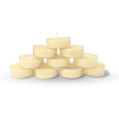 HEM Sandalwood Scented Tealight Candles – Pack of 10 | Natural Soy Wax, Non-Toxic & Long Burning (Up to 5 Hrs Each) | Soothing Aromatherapy Candles for Relaxation, Meditation & Home Décor