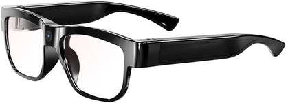Camera Glasses Video Glasses HD Smart Glasses Recording Outdoor Sport Glasses with Camera Wearable Eyeglass Built-in 32G Memory Card only Open on Computer
