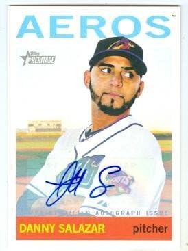 Sports Memorabilia Autograph Warehouse 291527 2013 Topps Heritage Danny Salazar Autographed Baseball Card - Cleveland Indians P