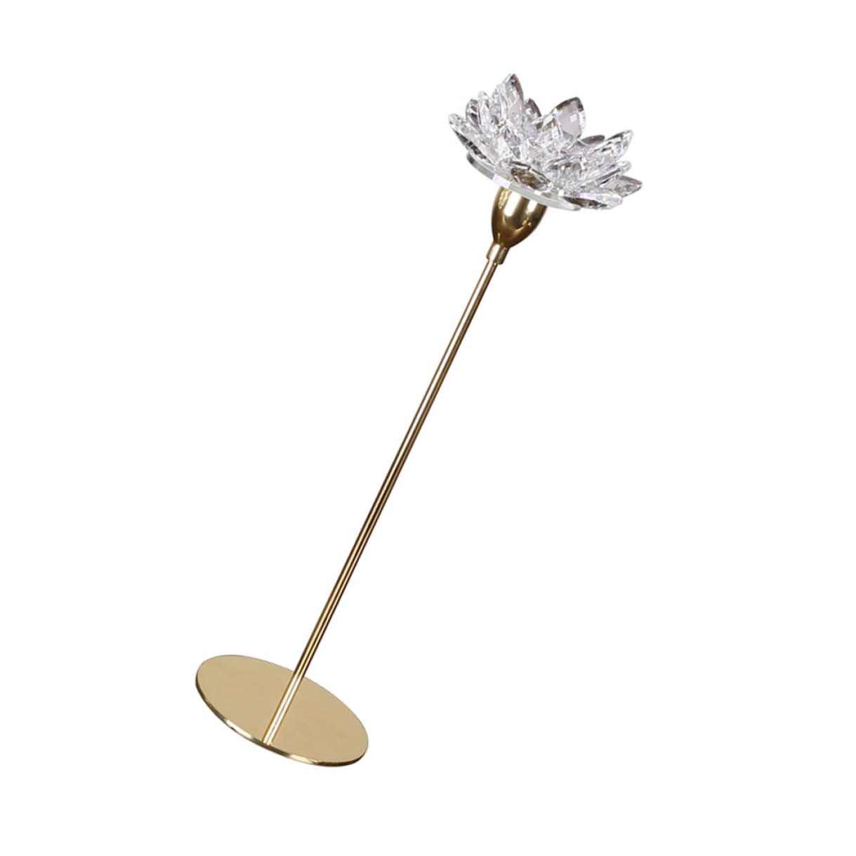 HOOTNEE Modern Metal Crystal Lotus Candle Holder Small Decorative Wedding Candlestick for Dining Room Romantic Home Décor