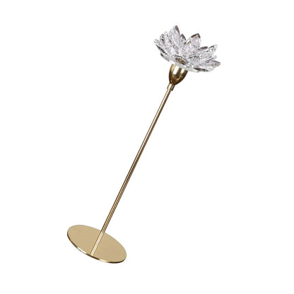 HOOTNEE Modern Metal Crystal Lotus Candle Holder Small Decorative Wedding Candlestick for Dining Room Romantic Home Décor