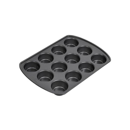Wilton Gold Non-Stick Bakeware Muffin Pan - Baking Pan for Muffins & Cupcakes - Made Without PFAS, Dent Resistant & Dishwasher Friendly - Offers Even Heat Distribution - 10.5 x 15 x 2 Inches, 12 Cup